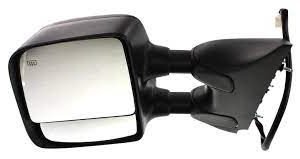 Power Mirror, Driver and Passenger Side, Manual Folding, Towing-Telescopic w/ Dual Glass, Heated, 8-hole 5-prong, Textured Black